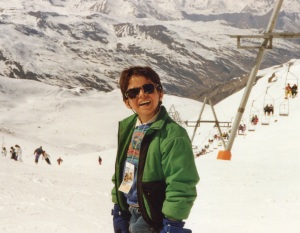 Oscar was a speed demon on the slopes. Note no trees.