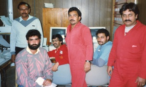 Shahid, Lazarus, Altaf, Mansoor, Mohammed and Paul on Rig 15. Paul was from Karachi, a real city where you can buy beer, he told me.
