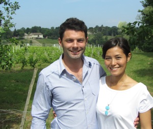 Chantal with Guy at a vineyard near their home.