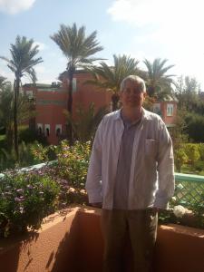 Me on balcony of Noureddine's vacation apartment in The Palmerie, Marrakesh