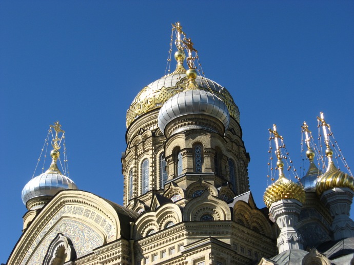 Onion domes typical of Russian Orthodox churches