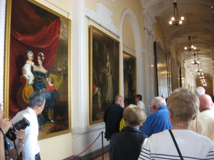 One of the many halls of portraits in the Hermitage