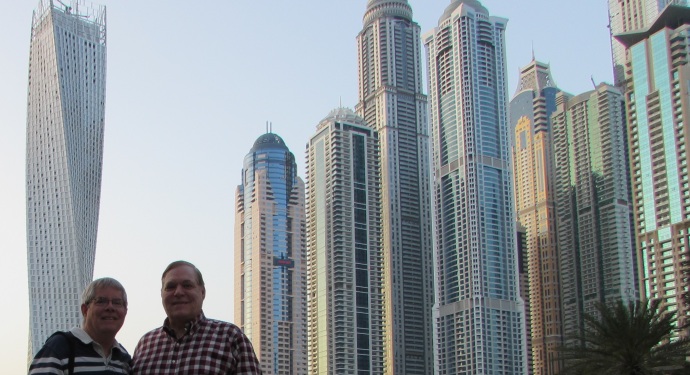 Dubai Towers me and Steve n Twisty Building