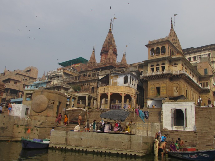 Varanasi temples on the river
