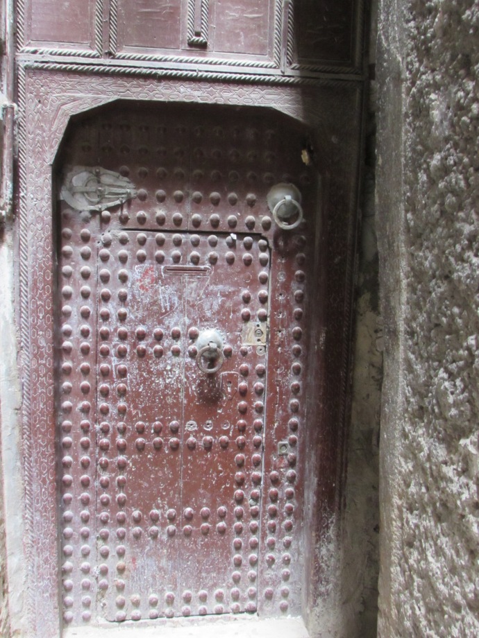 Wonderful old doors like this are typical in medinas in Morocco like in Fez and Marrakesh.